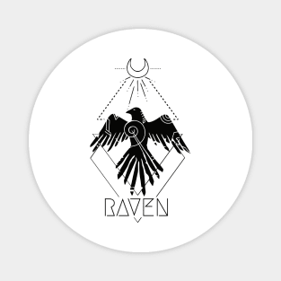 Raven Indian Tattoo Style Magnet